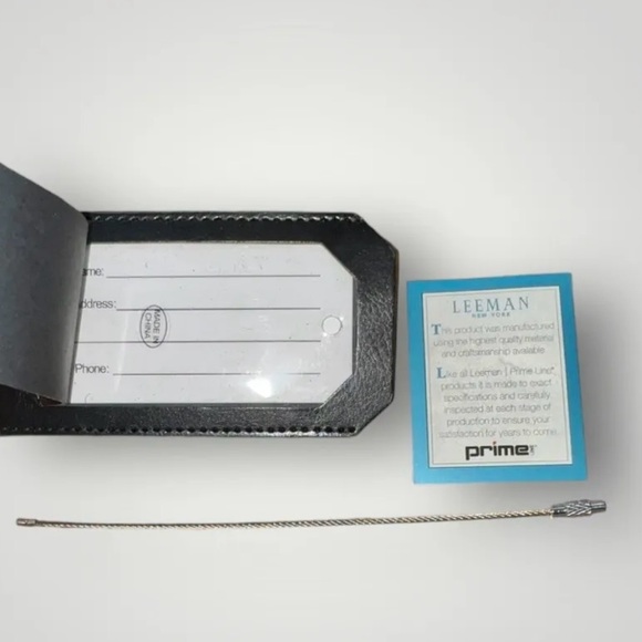 Delta Airlines Official Luggage Tag Black Vegan Leather Baggage Tag Set Of 2 New - Picture 3 of 3